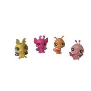 Littlest pet shop LOT OF 4 Mini Baby Animals- Butterfly, Fairy, Bat, Ladybug